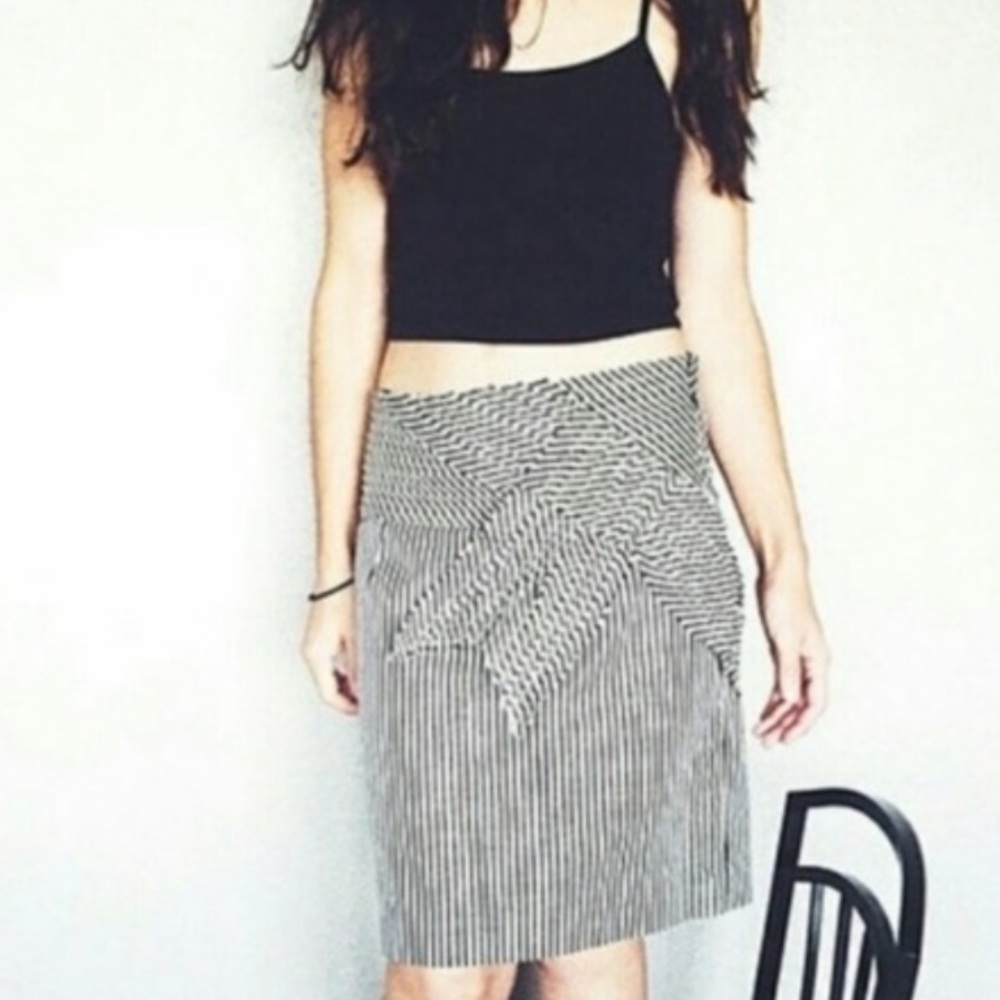 NEW Anthropologie Engineer Striped Pleated Skirt